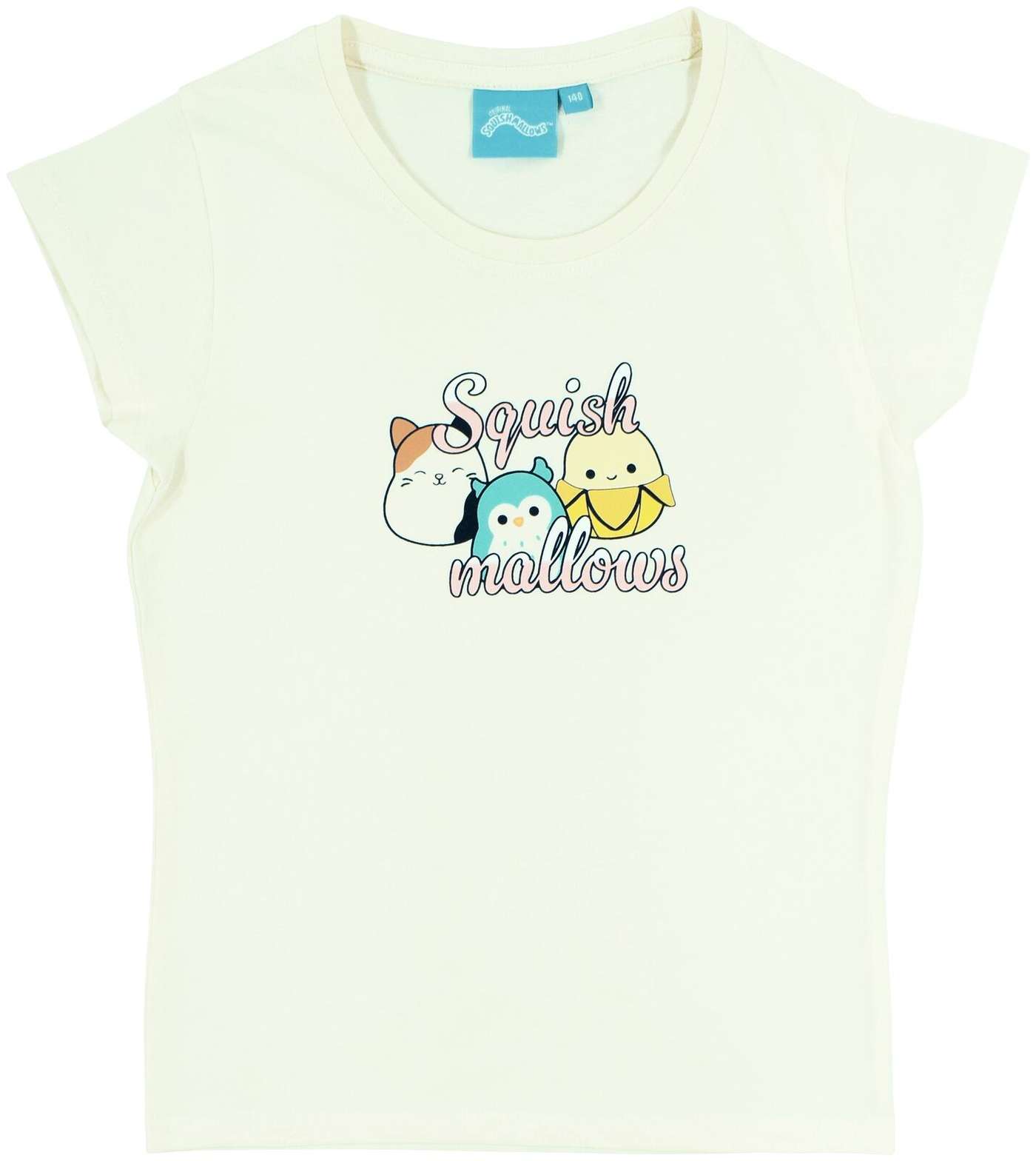 Детская футболка Squishmallows (размер 134, цвет Натуральный белый)