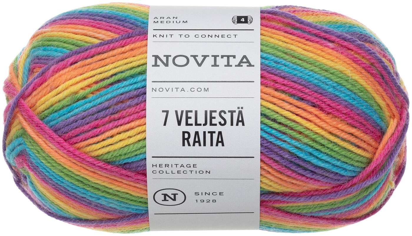 Пряжа Novita от 7 Brothers Stripe 100 г радуга 980 г. (цвет радуга)