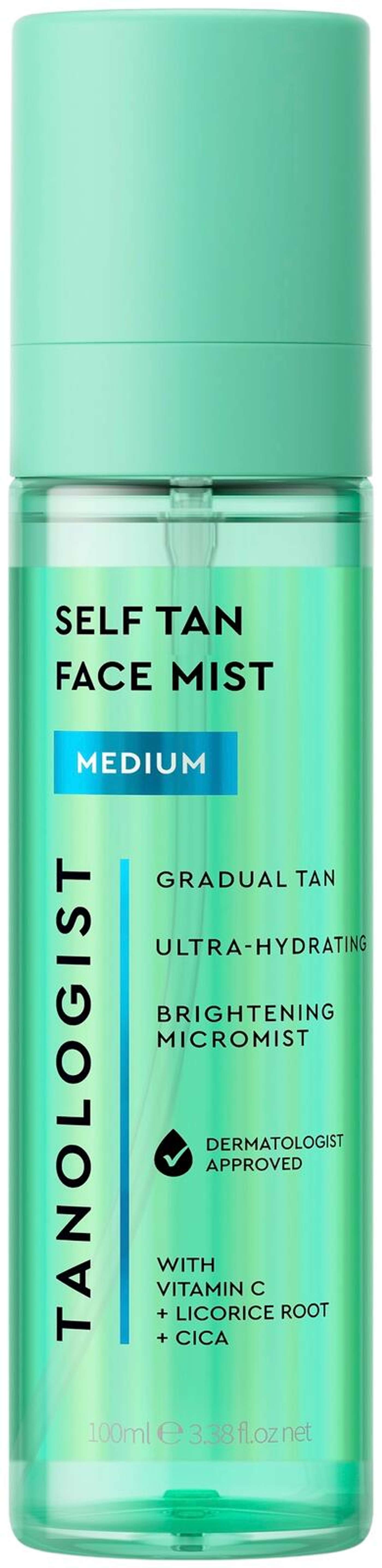 Tanologies Self Tan Face Mist- Спрей-автозагар для лица среднего размера 100мл