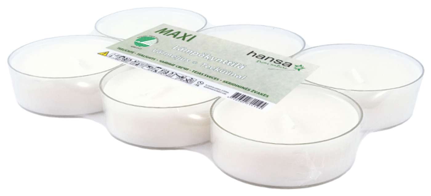 Термосвеча Hansa Candle Maxi в пластиковом стаканчике 9ч 6 шт