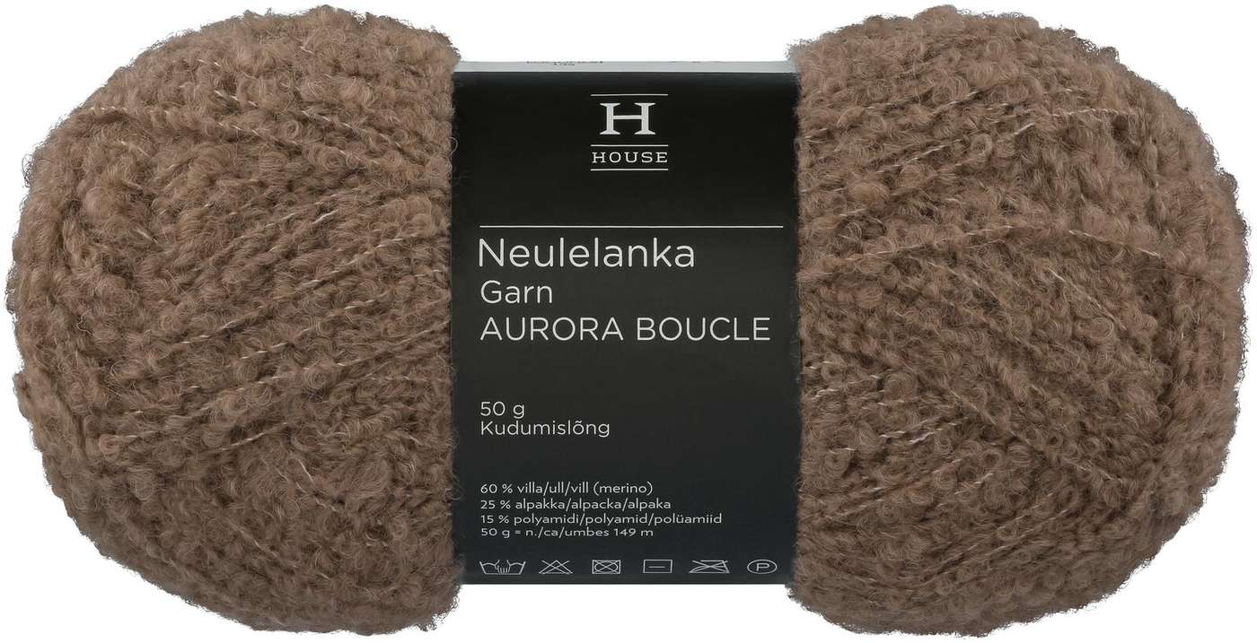 Домашняя пряжа Aurora Boucle 50 г норка 2000 г. (цвет мин)