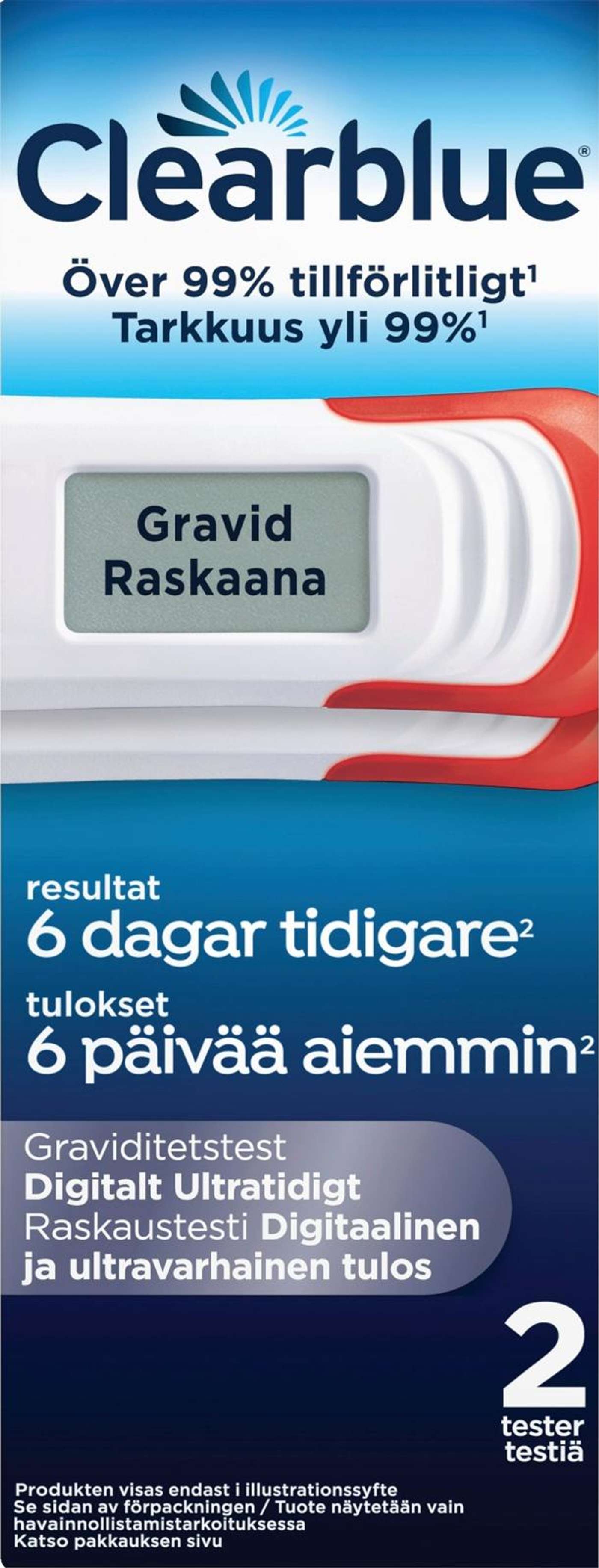 Тест на беременность Clearblue Digital Ultra Early, 2 шт.