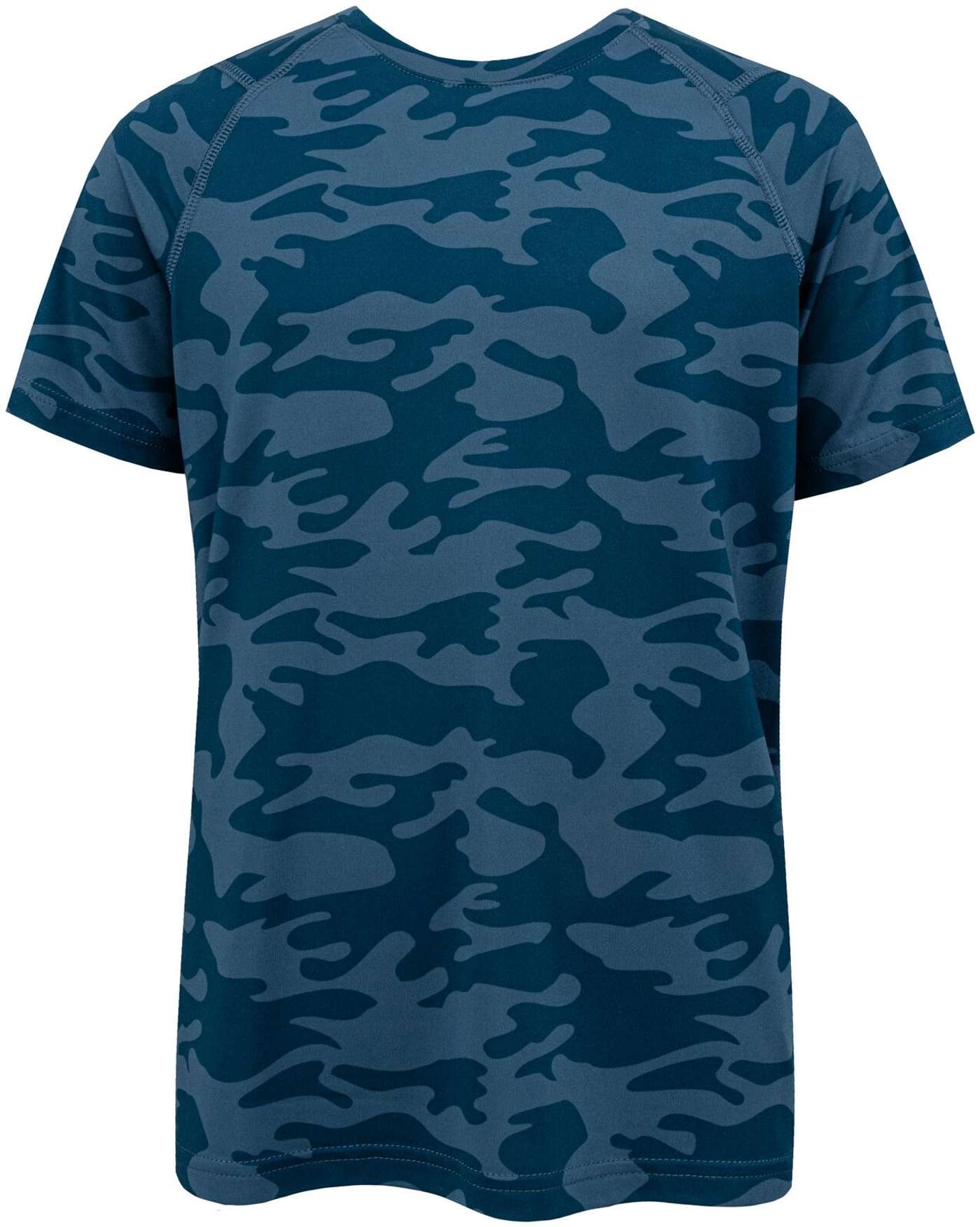 Детская тренировочная рубашка с короткими рукавами для начинающих Camo YSBT5077 (размер 128, цвет Стальной синий)