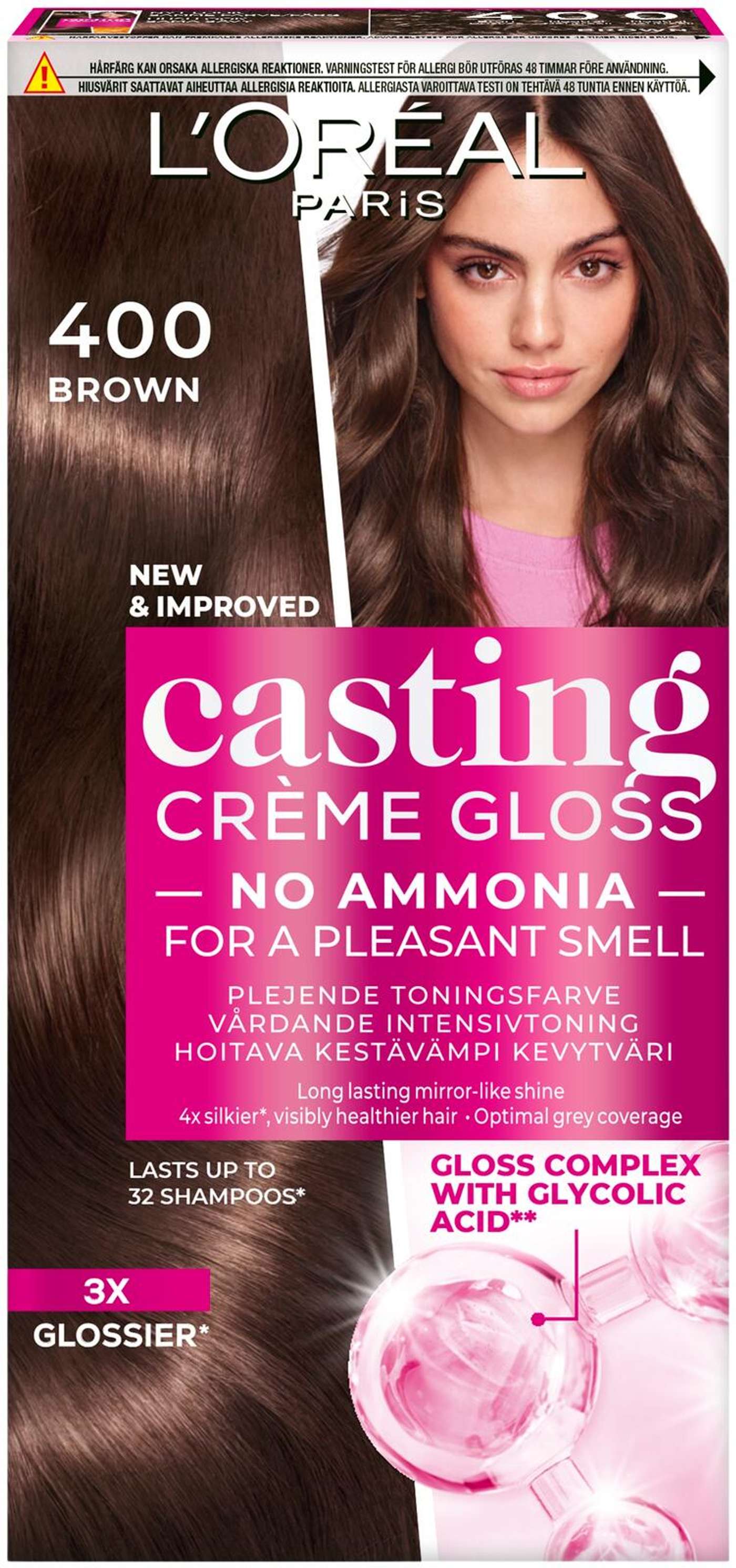 L'Oréal Paris Casting Crème Gloss 400 Коричневый Средне-коричневый светлый цвет 1шт (цвет Коричневый)