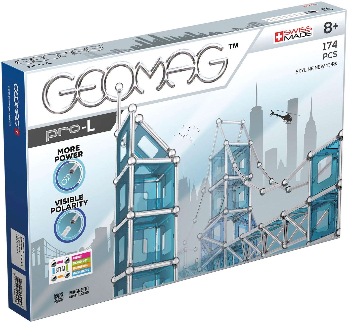 Geomag Pro-L Магнитный конструктор с достопримечательностями Нью-Йорка, 174 предмета