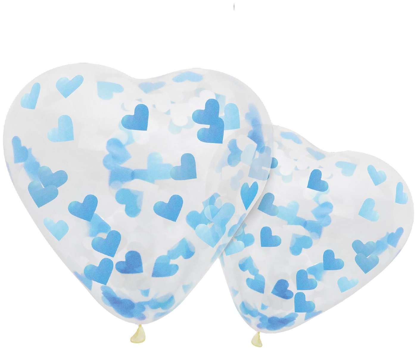 Воздушные шары Happy Party Heart Confetti 4 шт / кор. , синие