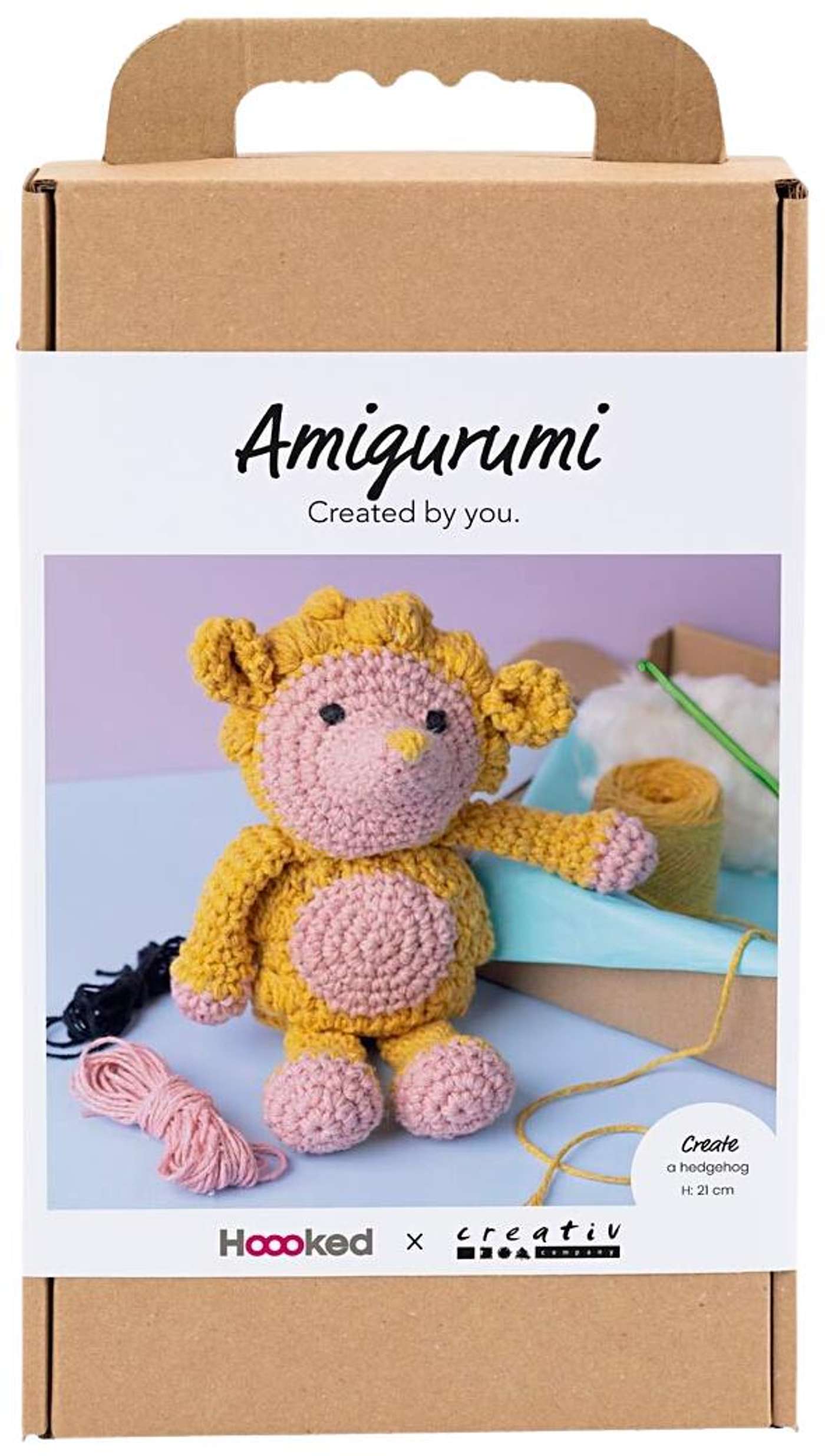 Набор для творчества Amigurumi, Ежик, светло-розовый, теплый желтый, 1 шт. / 1 шт.