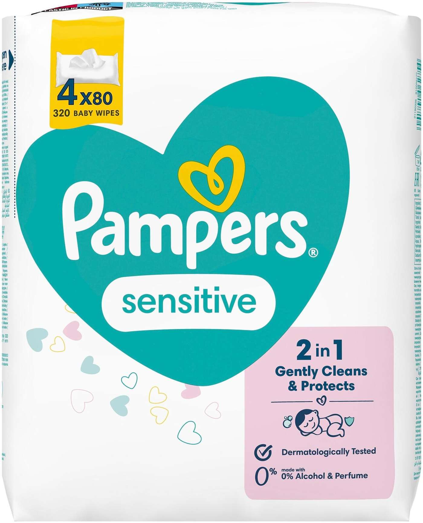 Чистящие салфетки Pampers Sensitive Baby Wipes, 320 шт.