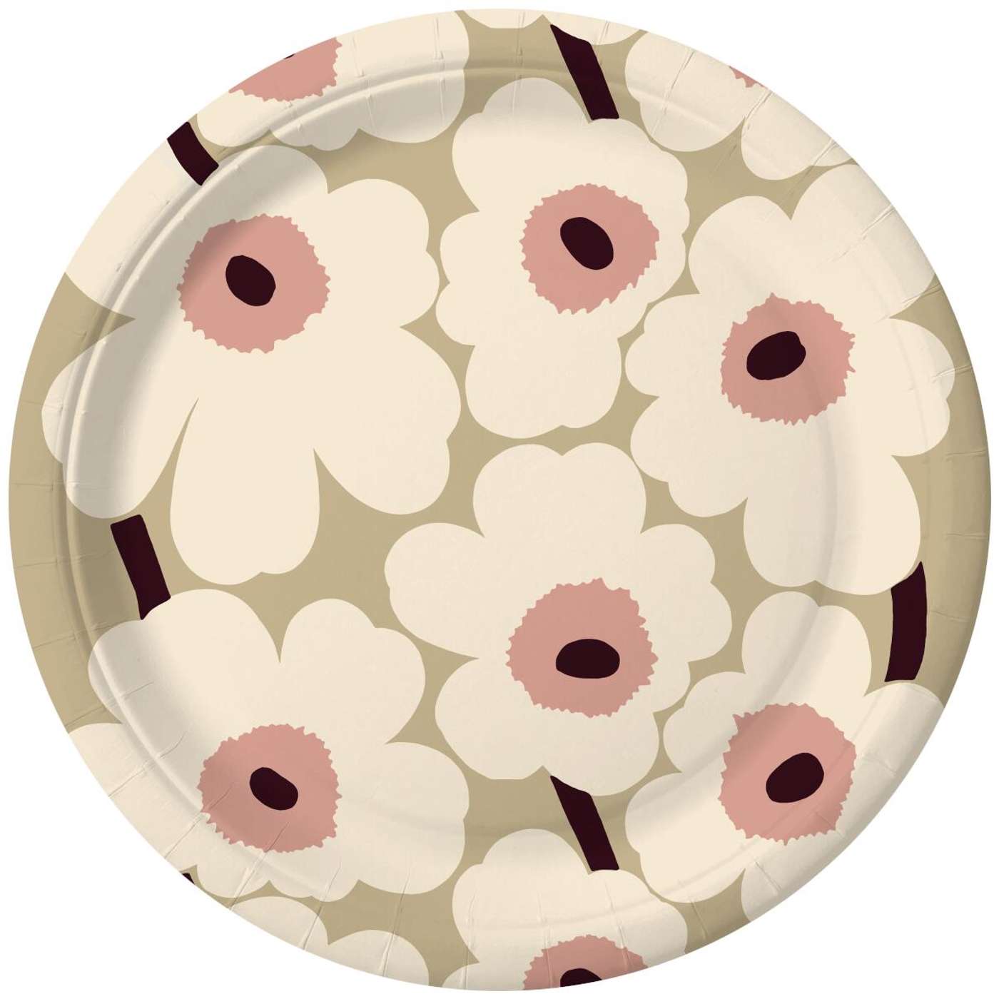 Marimekko Тарелка 22см 10х10шт Мак бежевый розовый