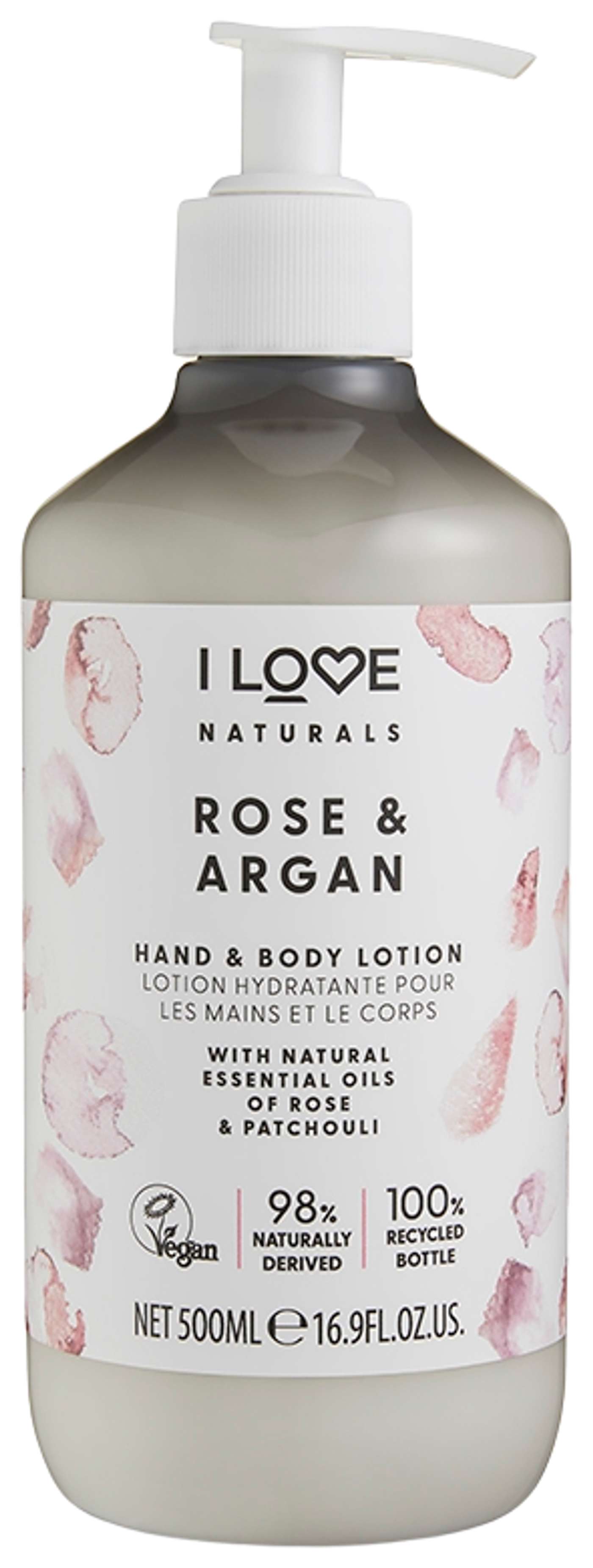 Крем для рук и тела I Love Naturals Роза и Аргана 500мл