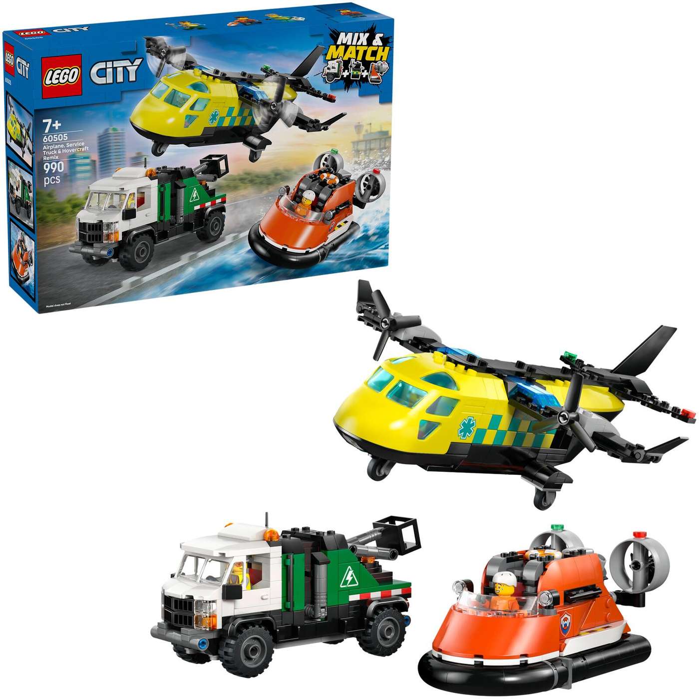 LEGO® City Great Vehicles 60505 Самолет, служебный грузовик и судно на воздушной подушке