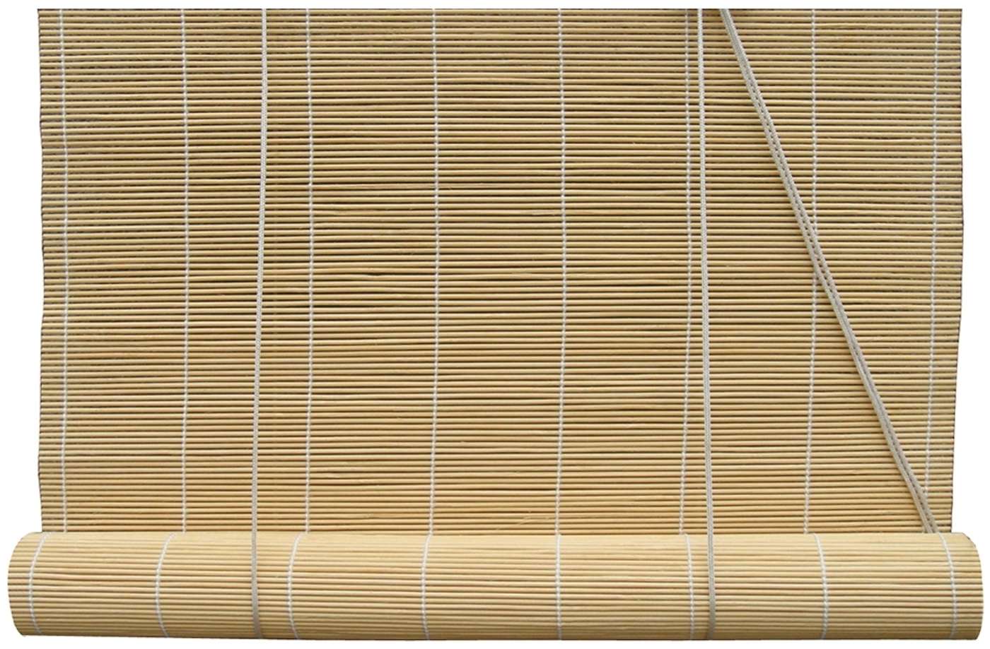 Бамбуковая рулонная штора Pisla Ming 140x170 см натуральный бамбук (цвет Естественный цвет)