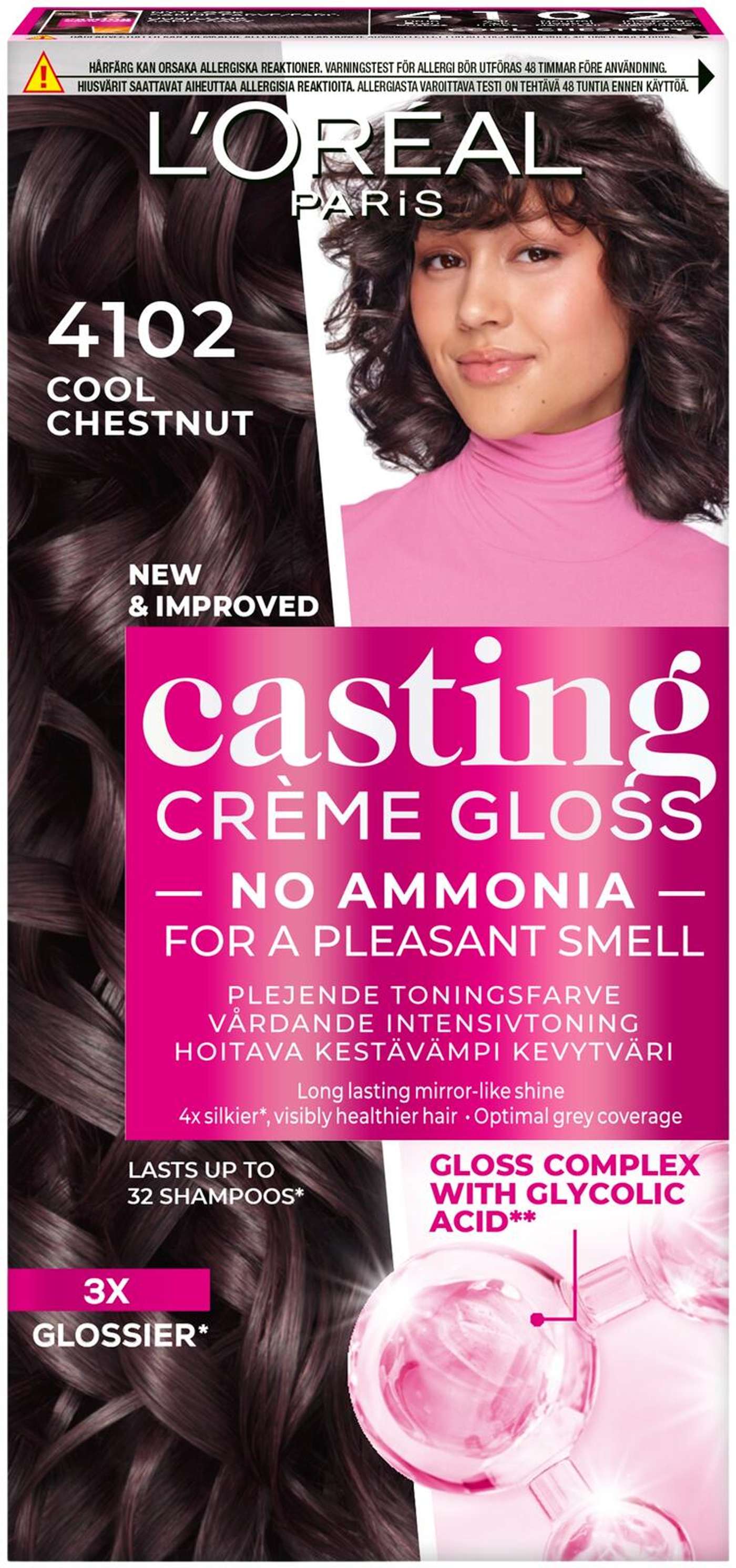 L'Oréal Paris Casting Crème Gloss 4102 Medium Brown Ash Neutral Pearly светлый цвет 1шт (цвет Средний коричнево-пепельный нейтральный жемчуг)