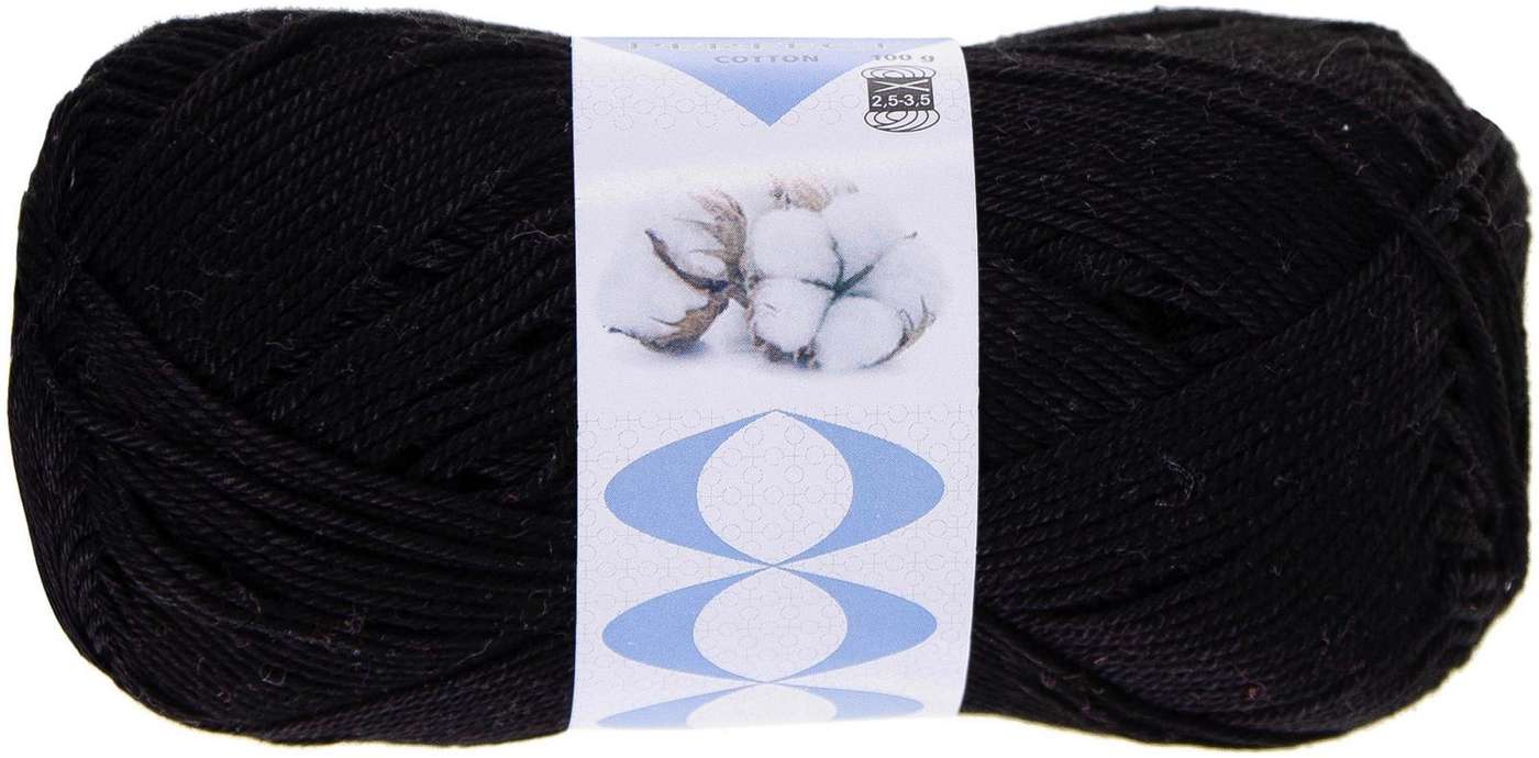 Хлопковая нить Perfect Cotton 100г. (цвет Черный)