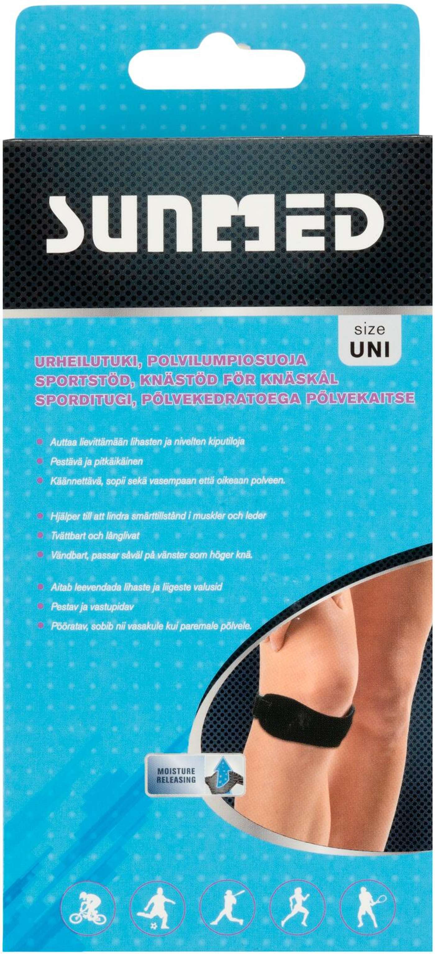 Суппорт для колена Sunmed, один размер. (цвет Черный)