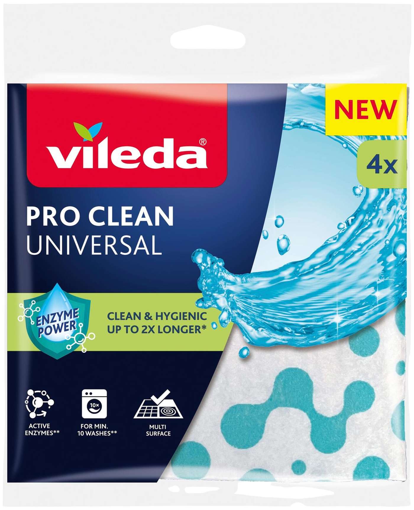 Vileda Pro Clean Универсальная чистящая салфетка 4 шт.