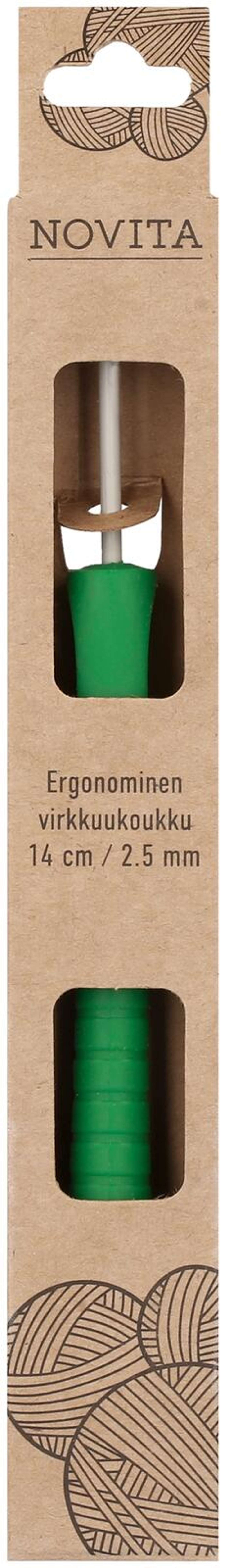 Крючок Novita Ergonomic 14 см 2, 5 мм (цвет АЛЮМИНИЙ)
