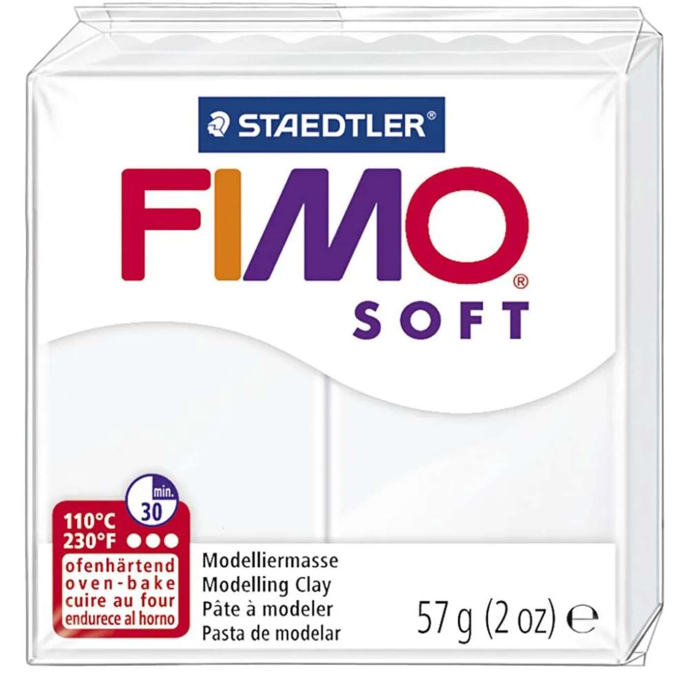 Глина для лепки FIMO Soft белая 57 г (цвет Белый)