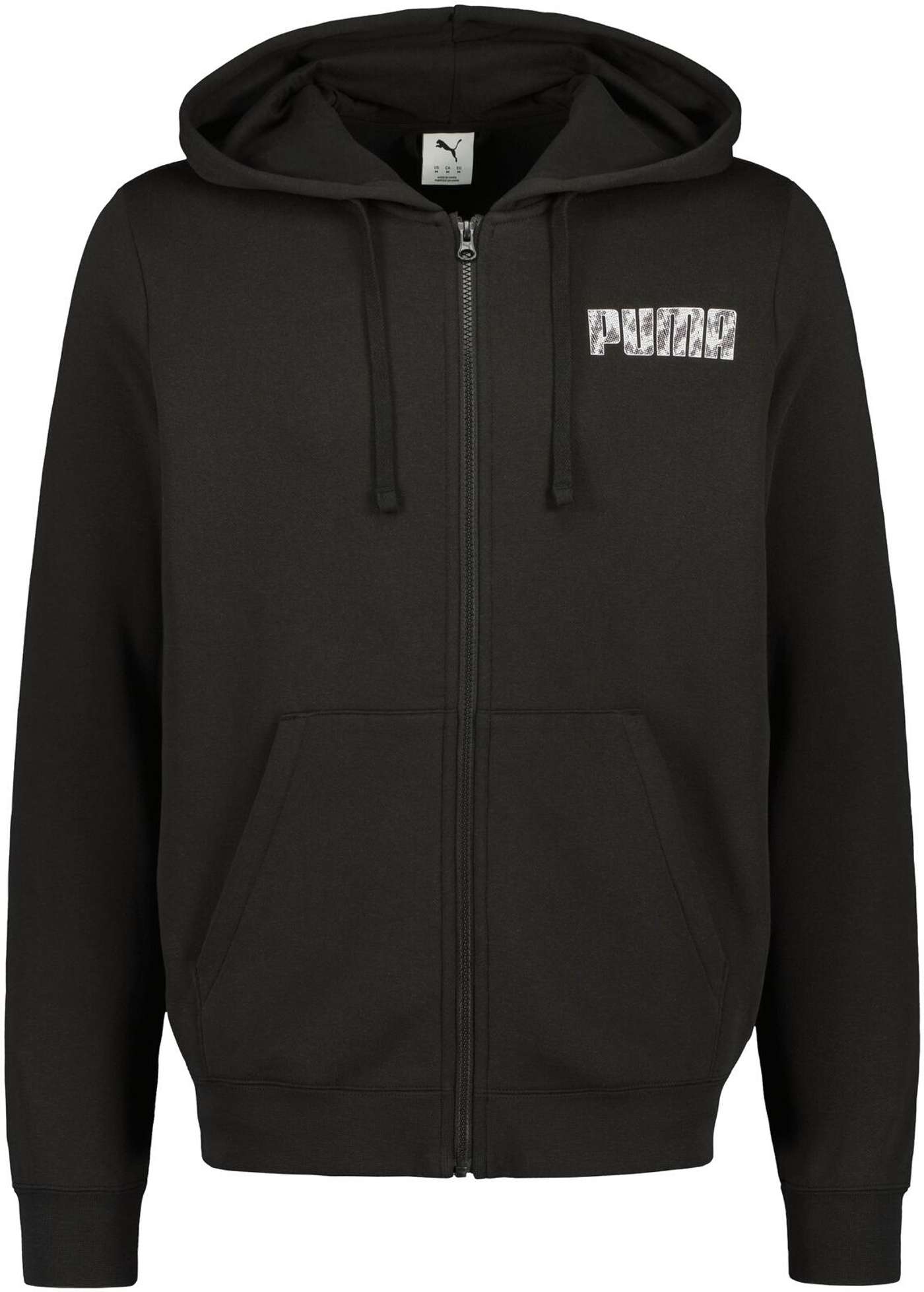 Мужская толстовка Puma с полной молнией Puma FL (размер С, цвет ПУМА Черный)