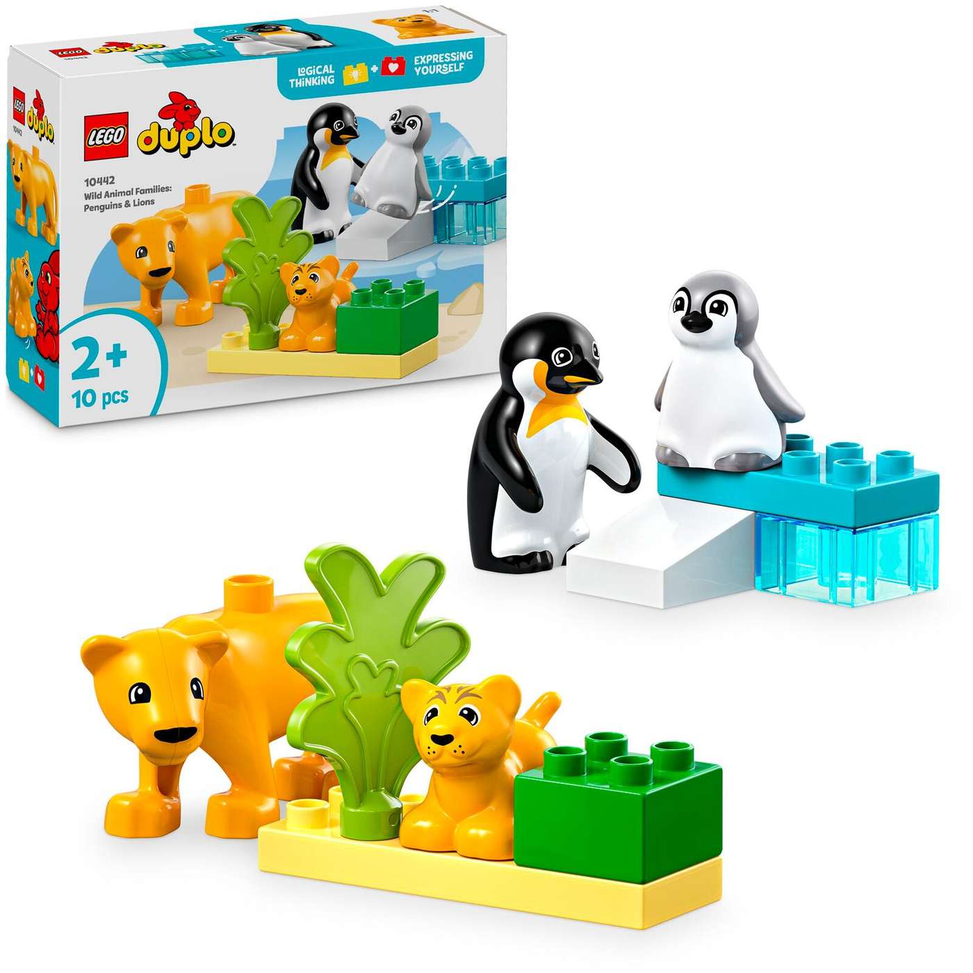 LEGO® DUPLO Town 10442 Семейства диких животных: пингвины и львы