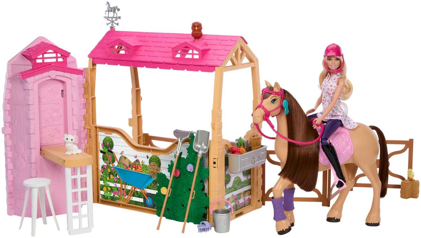 Игровой набор Barbie Ultimate Stable, конюшня, куклы и пони
