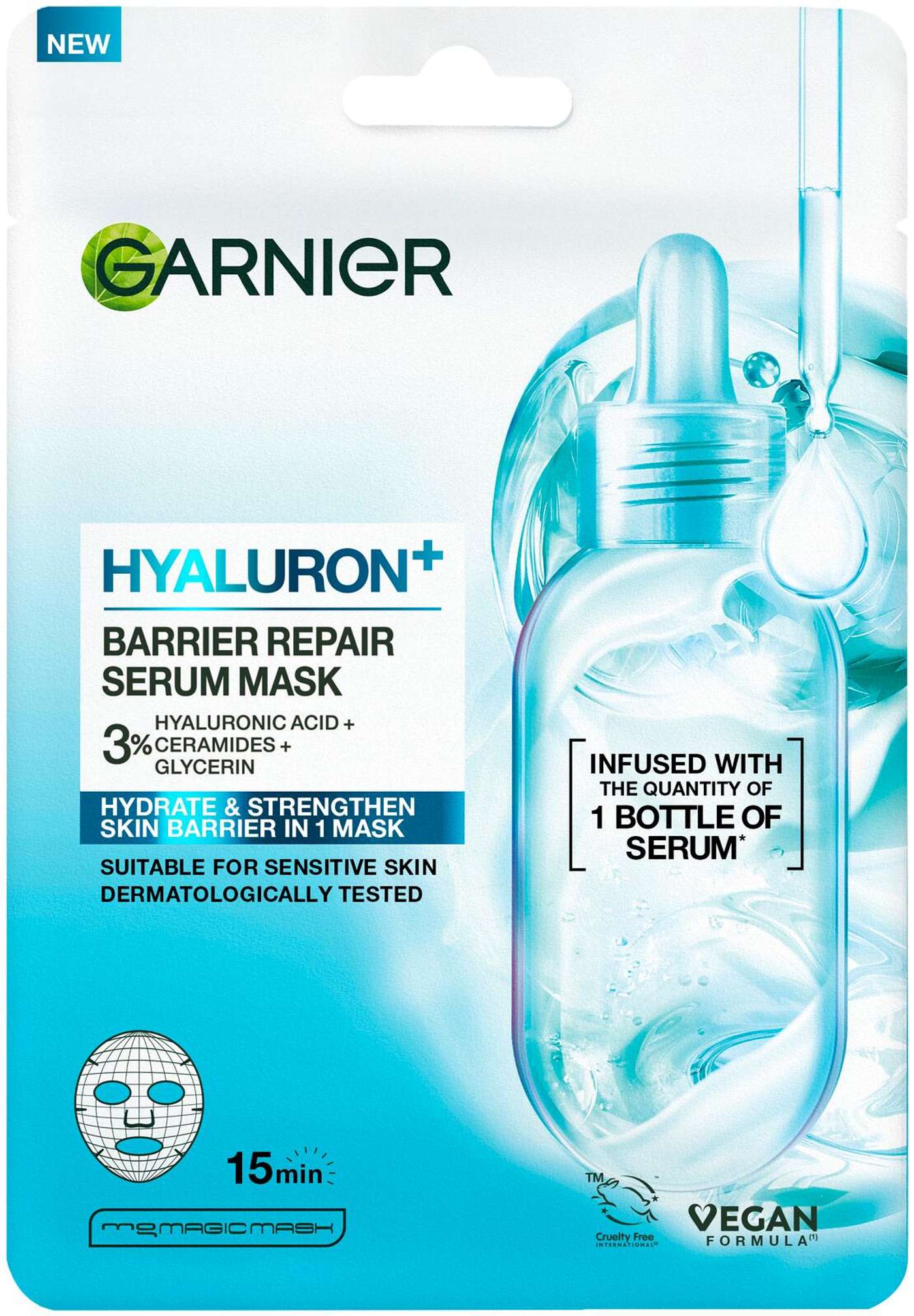 Garnier SkinActive Hyaluron Barrier Repair Ансиктсмаска для чувствительной кожи 28 г