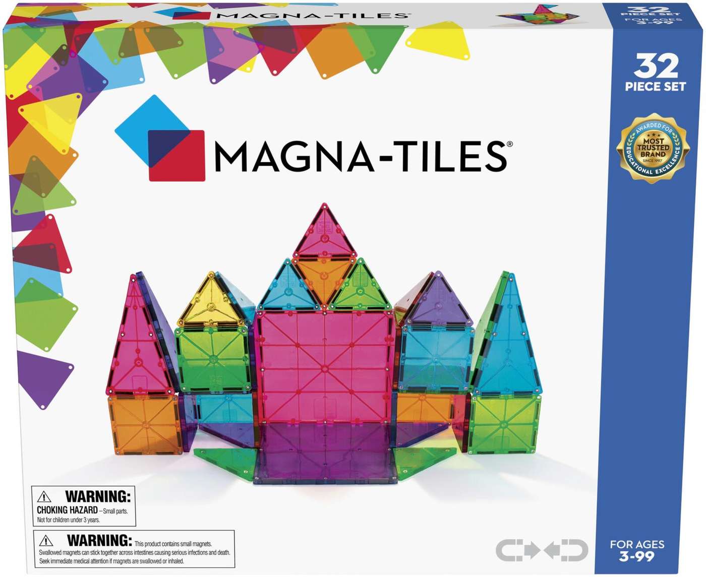 Магнитный конструктор MAGNA-TILES® Clear Colors, 32 предмета