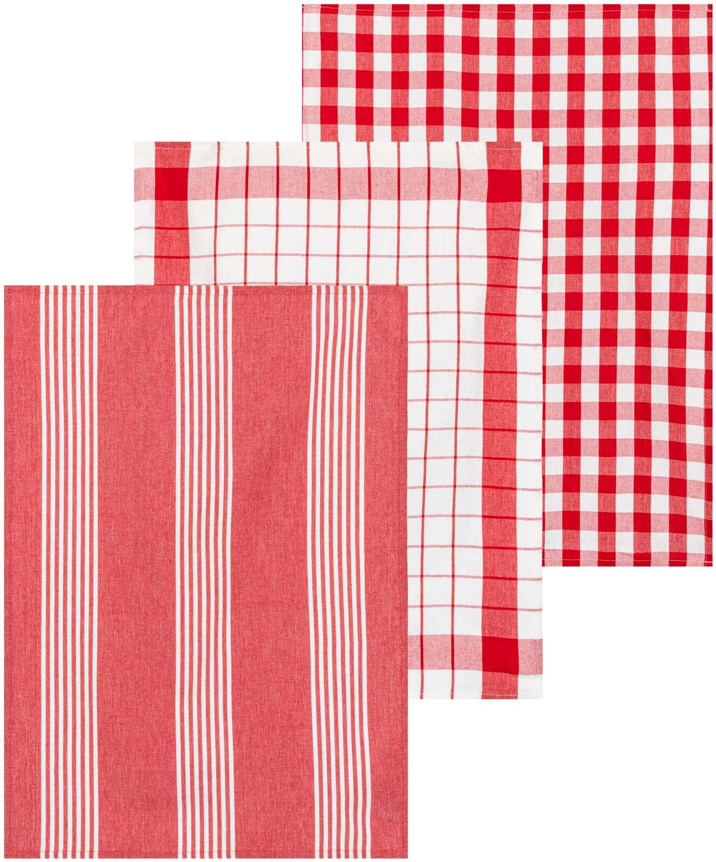 Полотенца кухонные Tex Home Stripes 3 шт красные (цвет РУЖА)