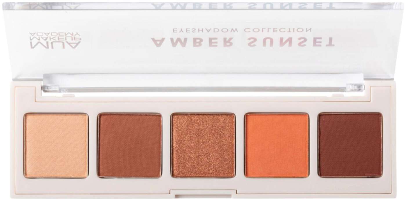 MUA Make Up Academy Eyeshadow Palette, 5 оттенков, 3, 2 г Палетка теней для век Amber Sunset (цвет Янтарный закат)