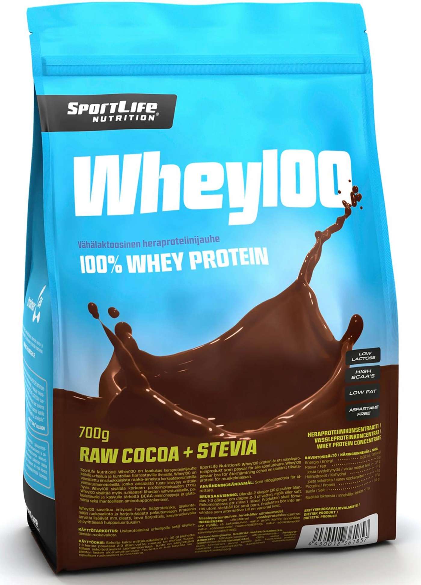 SportLife Nutrition Whey100 700 г сырого сывороточного протеинового порошка какао