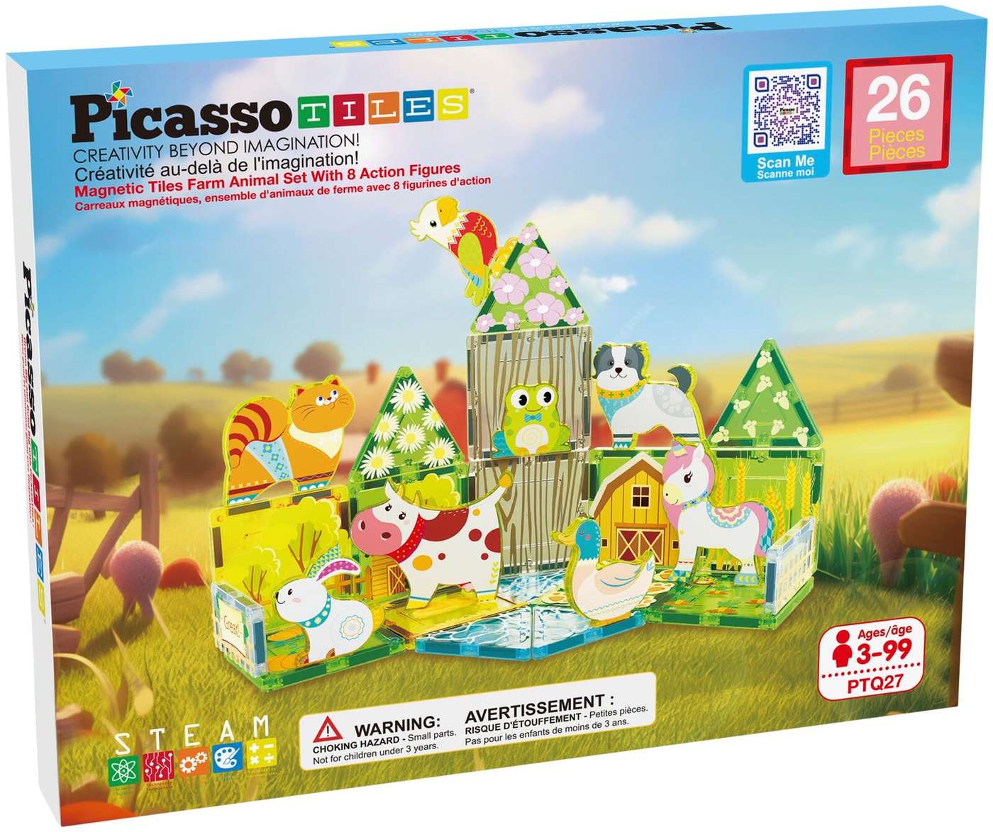 Магнитный конструктор PicassoTiles Farmi, 26 деталей