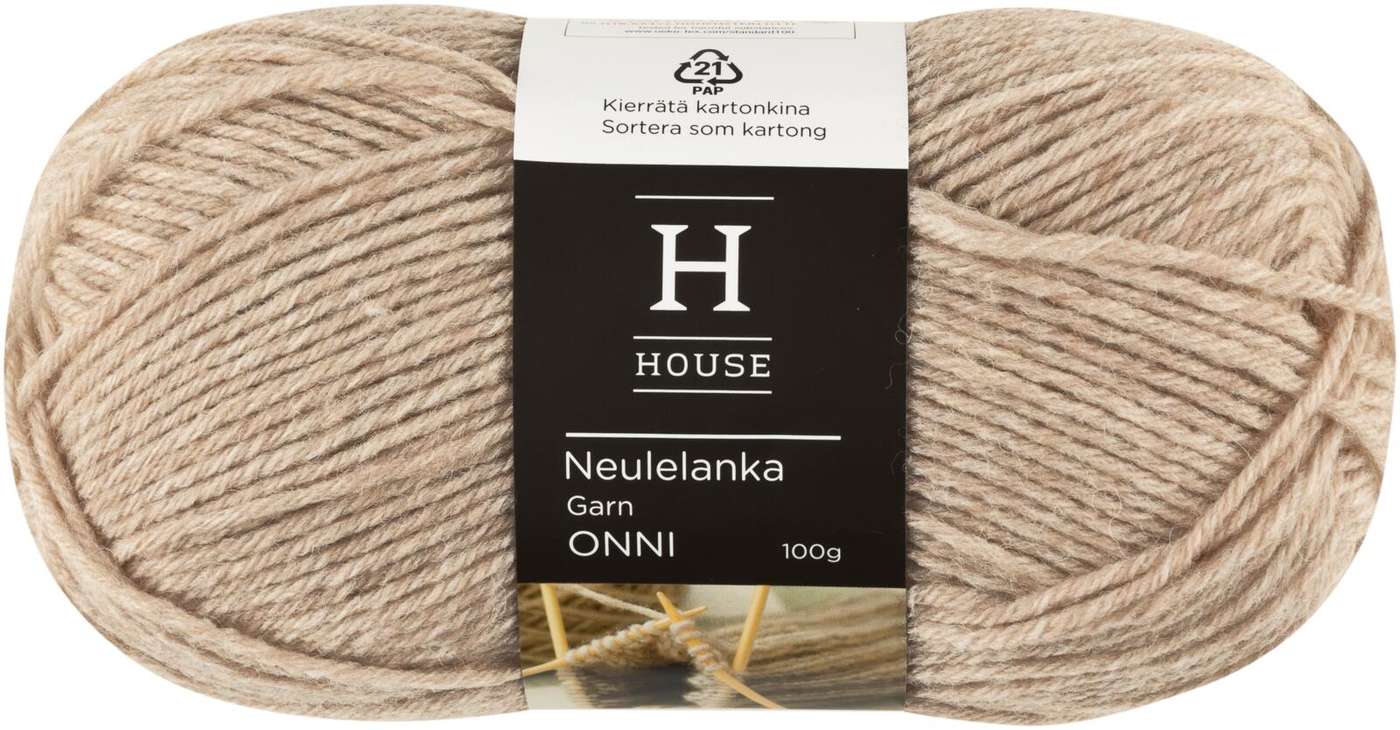 Пряжа для домашнего вязания Onni 100 г Sand Beige 23645 (цвет песочно-бежевый)