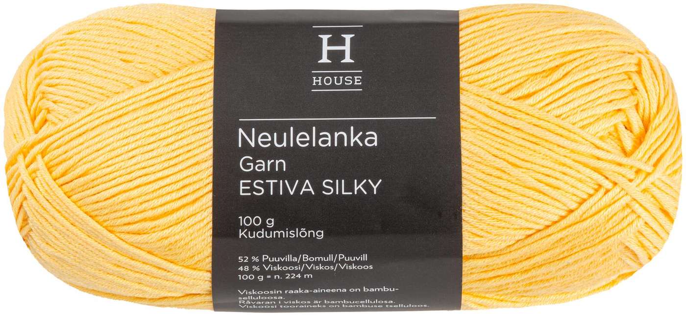 Пряжа домашняя бамбуковая смесовая вискоза-хлопок Estiva Silky 100 г Светло-желтый 215 (цвет светло-желтый)