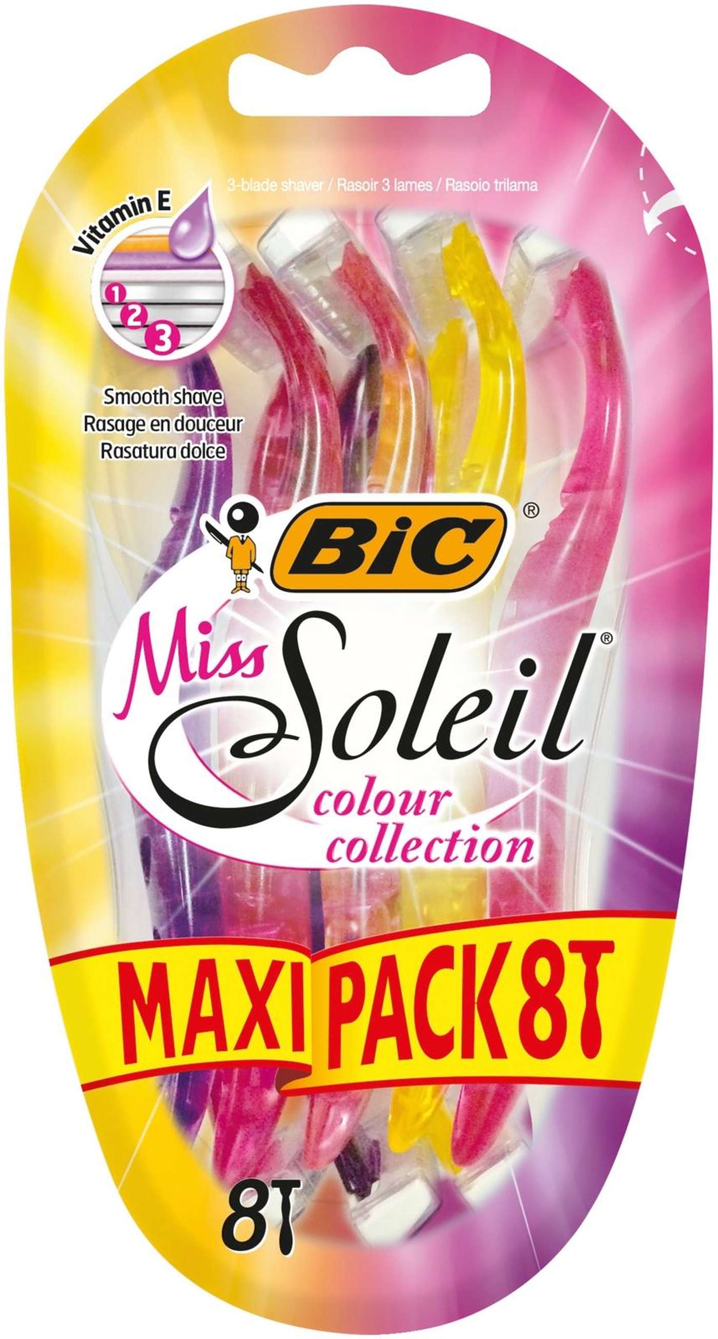 Лезвия с ручкой BIC Miss Soleil Color Collection, 8 шт.
