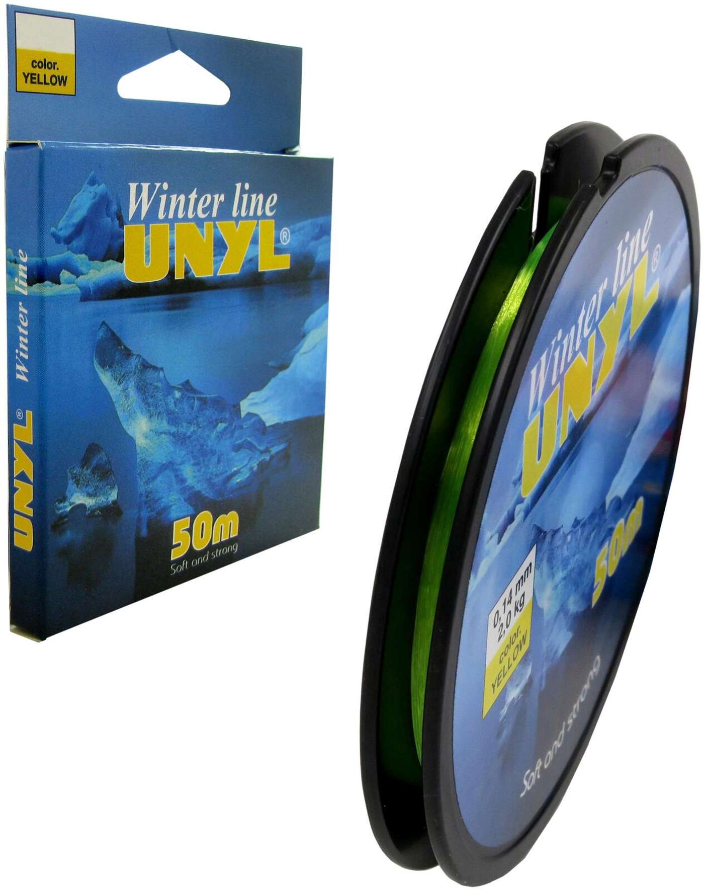 Леска Unyl зимняя леска 50 м / 0, 18 мм (цвет ЖЕЛТЫЙ)