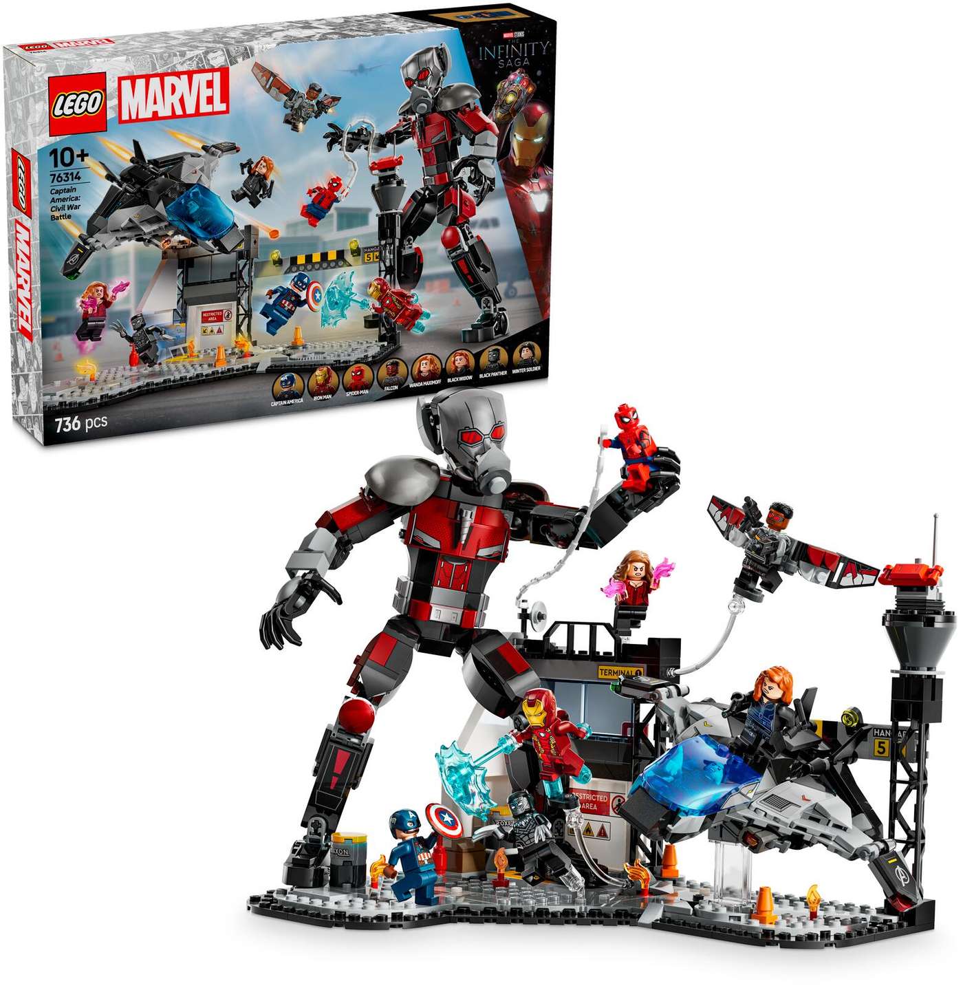 LEGO® Super Heroes Marvel 76314 Капитан Америка: Гражданская война Боевые действия