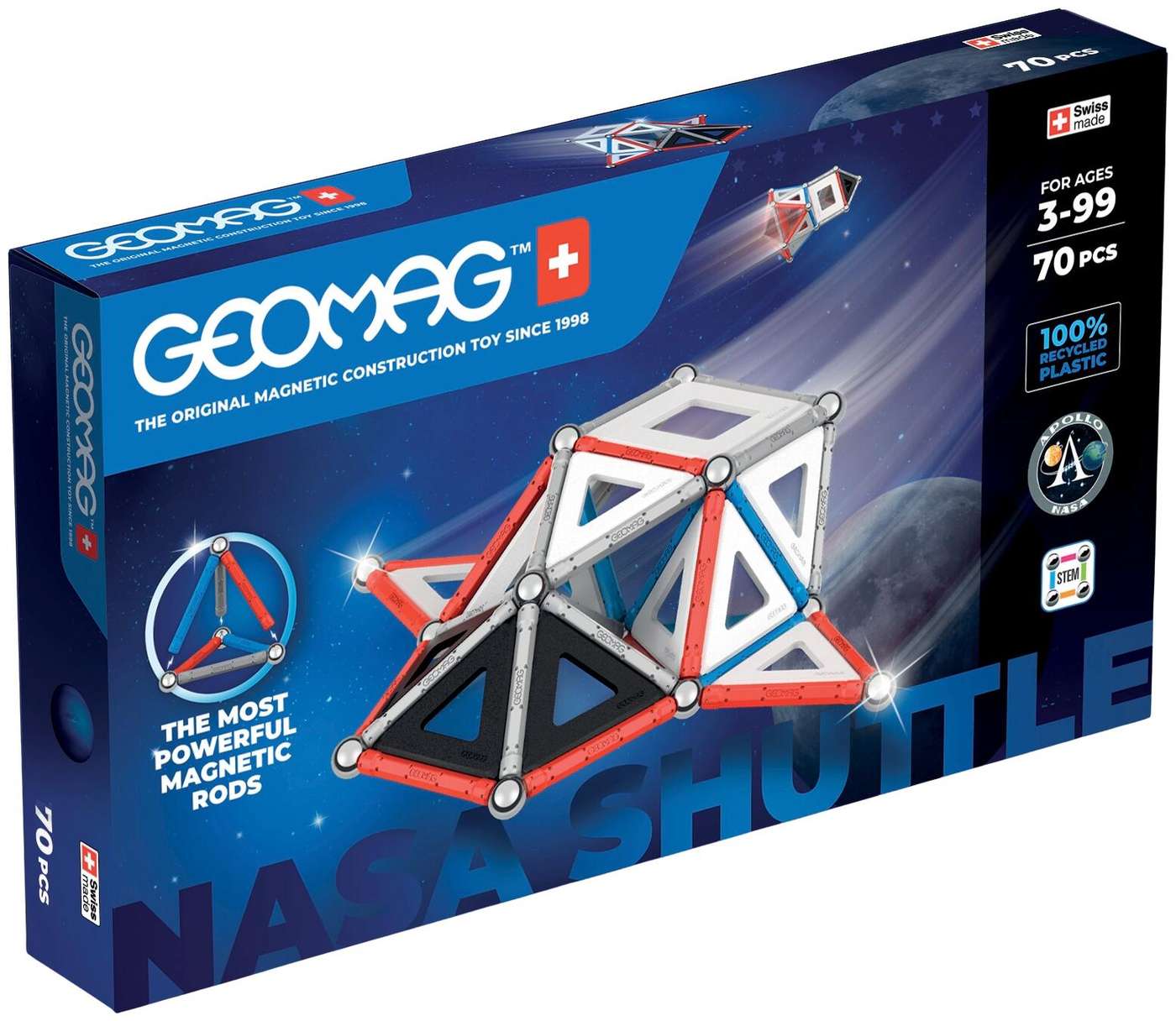 Geomag Classic Panels Шаттл НАСА, 70 деталей