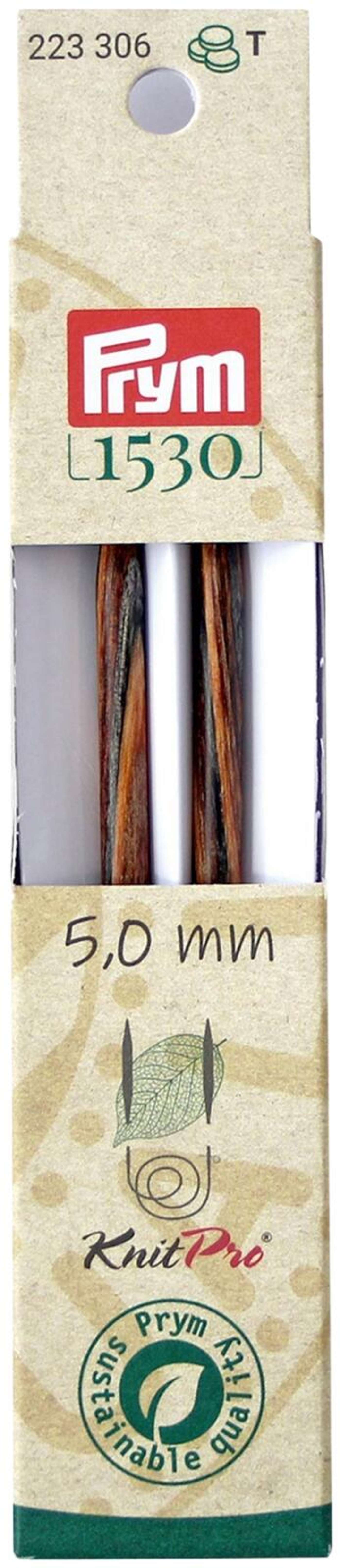 Prym 1530 круглая головка 5, 0 мм, материал дерево, можно подключить к кабелю (цвет коричневый)