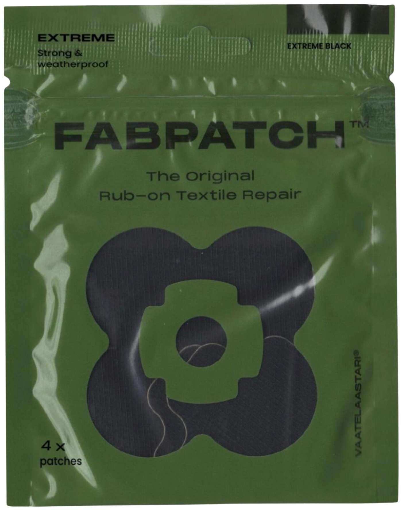 Пластырь для одежды FabPatch Extreme черный 4 шт, текстильный пластырь, прилипающий при растирании (цвет черный)