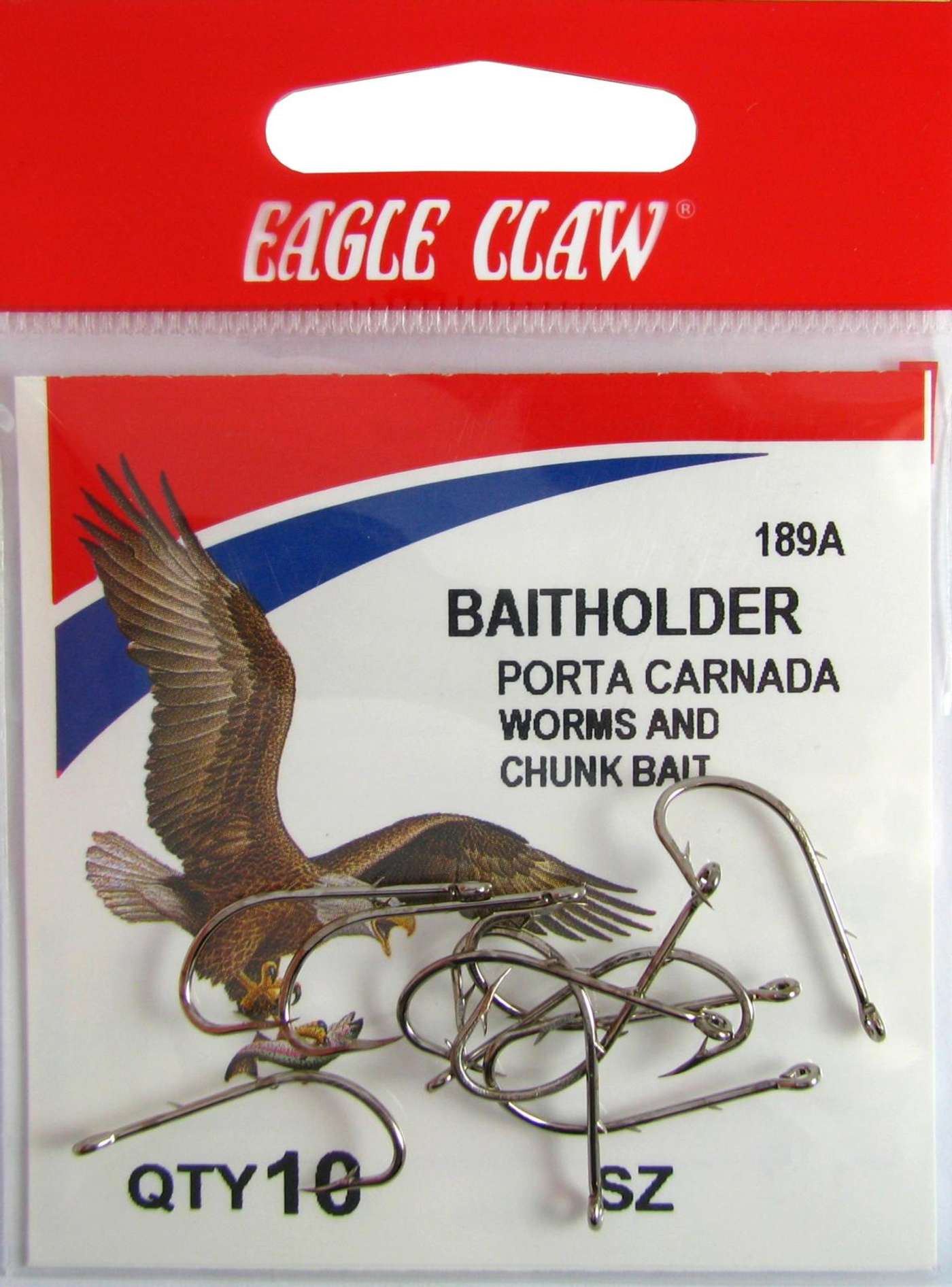 Крючок Eagle Claw 189А-8 10 шт / кор. (цвет НИКЕЛИРОВАННЫЕ)