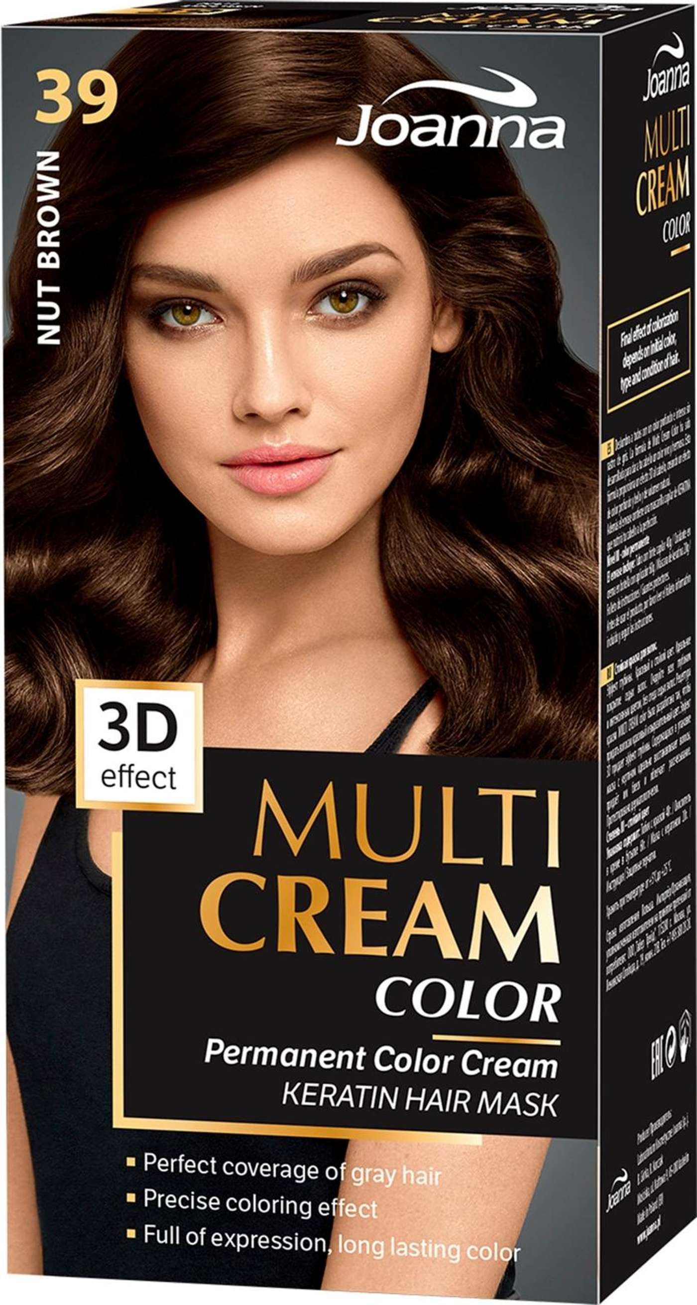 Краска для волос Joanna Multi Cream 39 Ореховый коричневый перманентный (цвет 39 Ореховый перманентный)