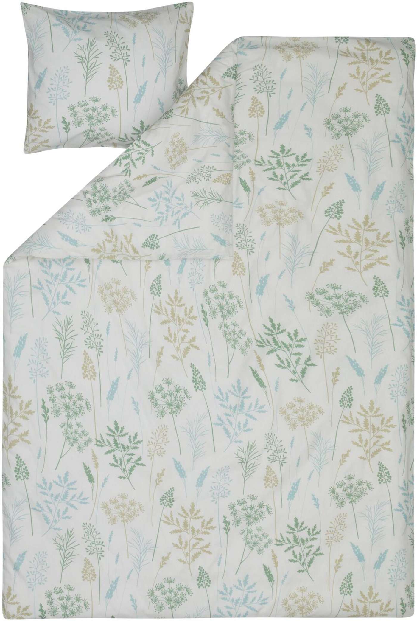 Xtra комплект пододеяльников Flowerfield 150x210 см, зеленый (цвет белый / зеленый)