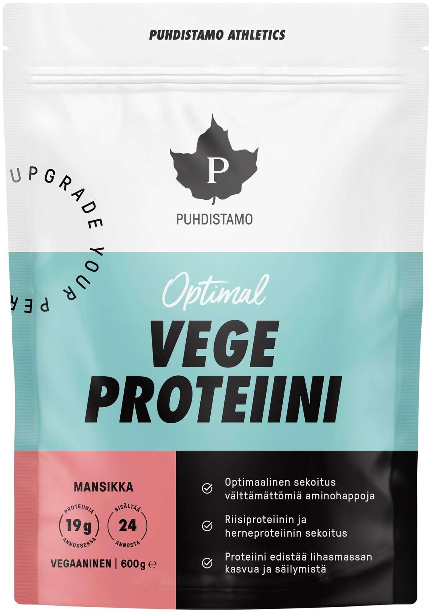 Pudhistamo Athletics Optimal Vege протеиновый порошок Клубника 600 г