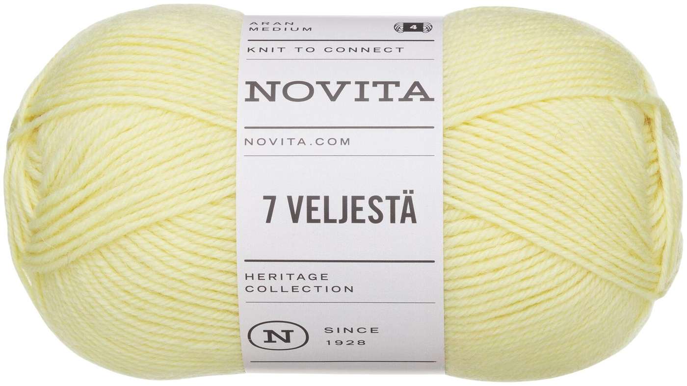 Нитка Novita 7 от Velje 100г желтая роза 222 (цвет желтая роза)