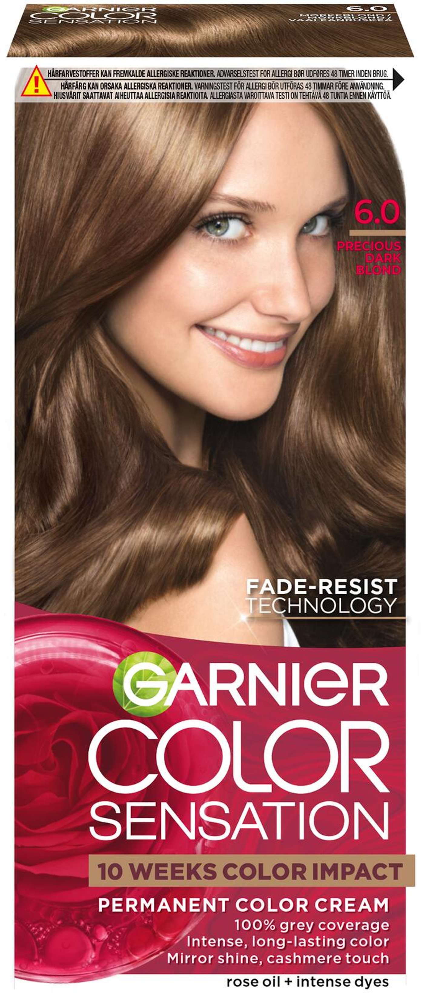 Garnier Color Sensation 6. 0 Precious Dark Blond Светло-коричневый перманентный цвет 1шт (цвет Драгоценный темно-русый)