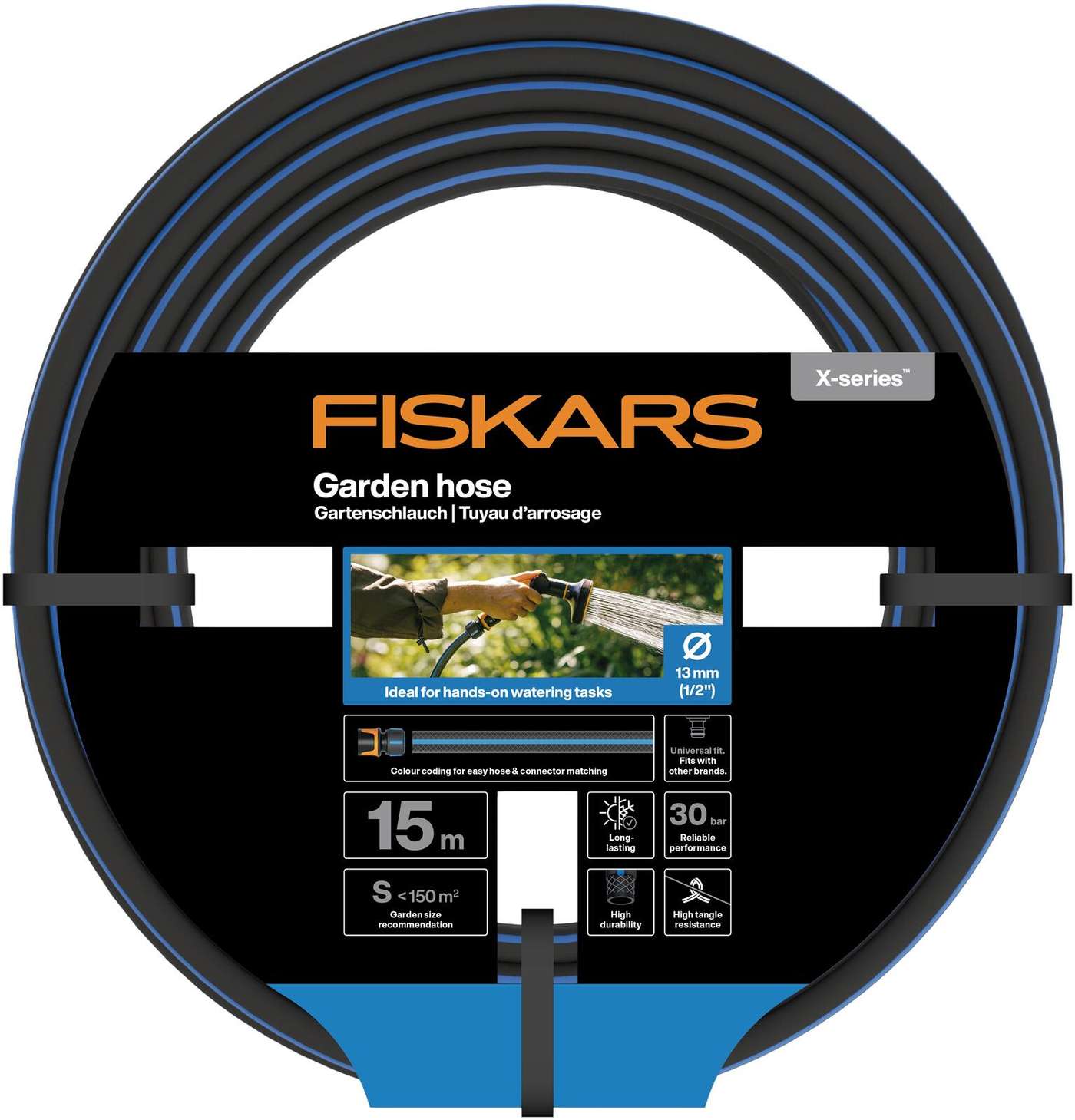 Садовый шланг Fiskars 13 мм (1 / 2 дюйма), 15 м, серия X