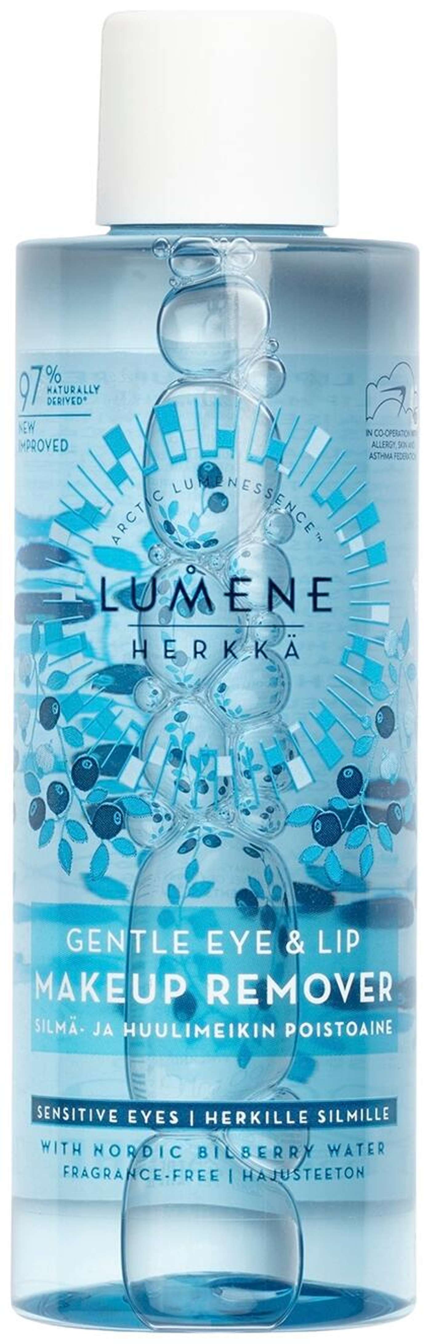 Lumene HERKKÄ Нежное средство для снятия макияжа с глаз и губ 100мл