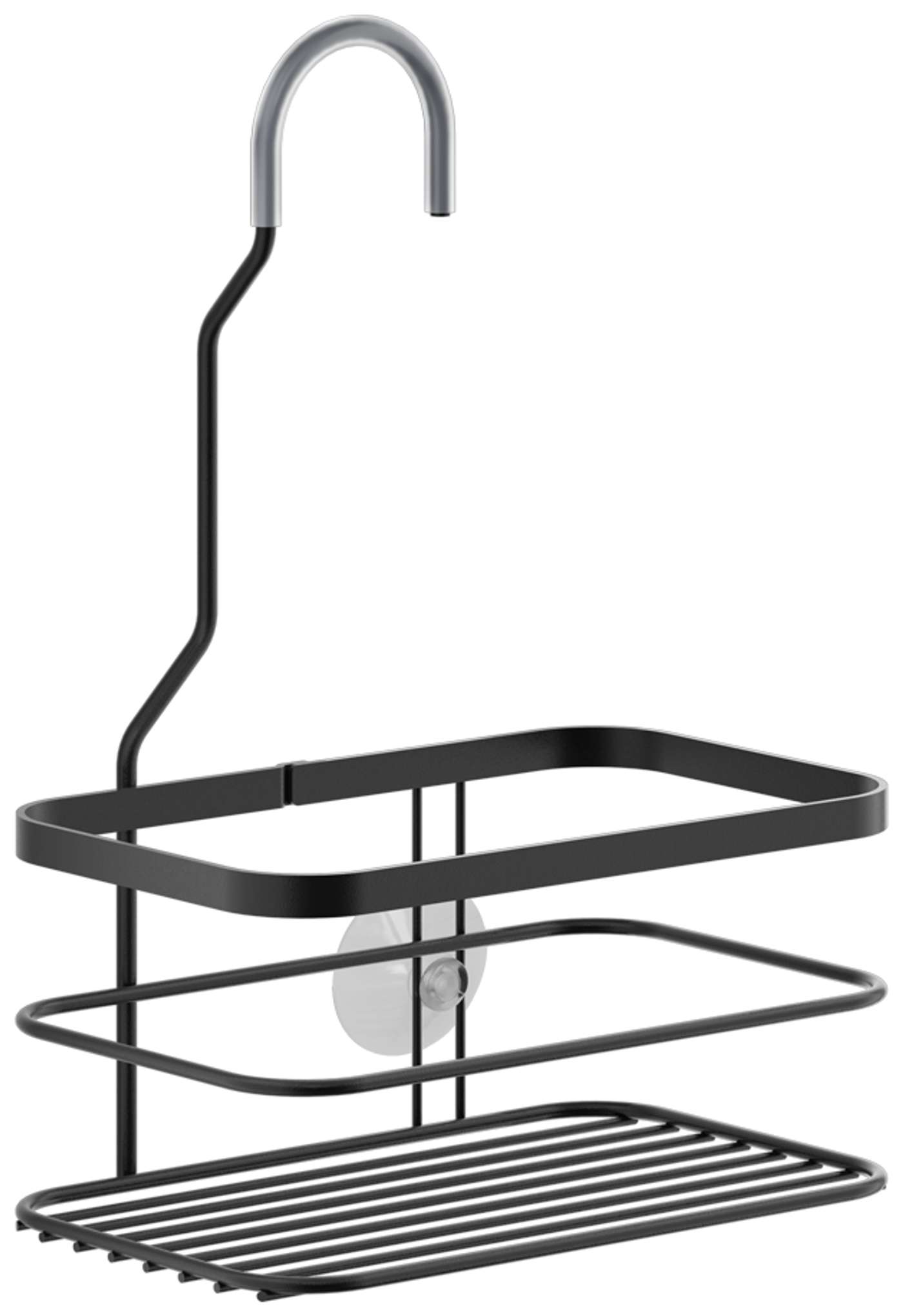Metaltex Lava Touch-Therm Корзина для смесителя для душа 20x12x28 см с крючком на присоске (цвет черный)