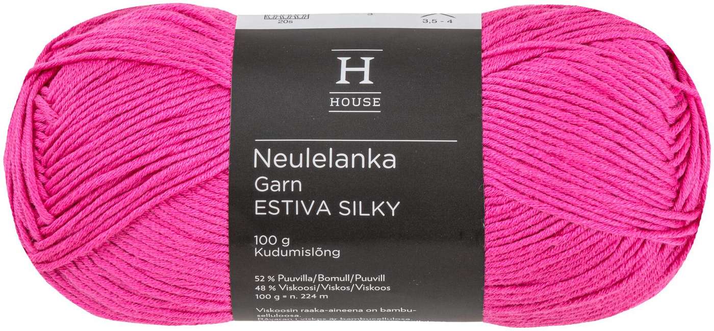 Пряжа домашняя бамбуковая смесовая вискоза-хлопок Estiva Silky 100 г Фуксия красная 12927 (цвет фуксия красная)