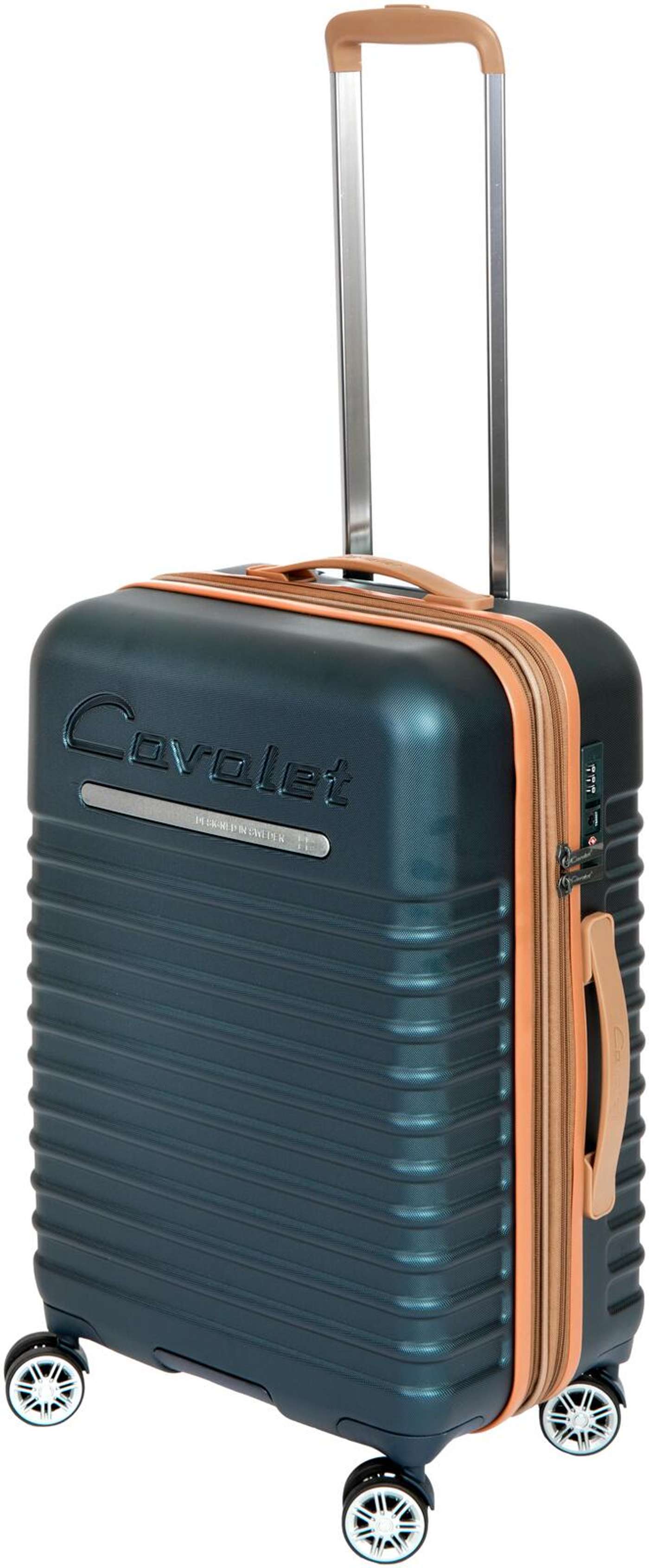Чемодан Cavalet Pasadena M 65 см темно-синий / коричневый (цвет синий / коричневый)